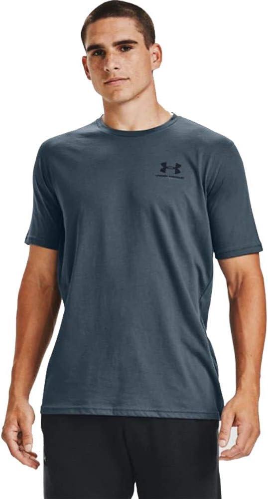 image:imageUnder Armour Mens Sportstyle Left Chest ShortSleeve TShirtMechanic Blue 467Black