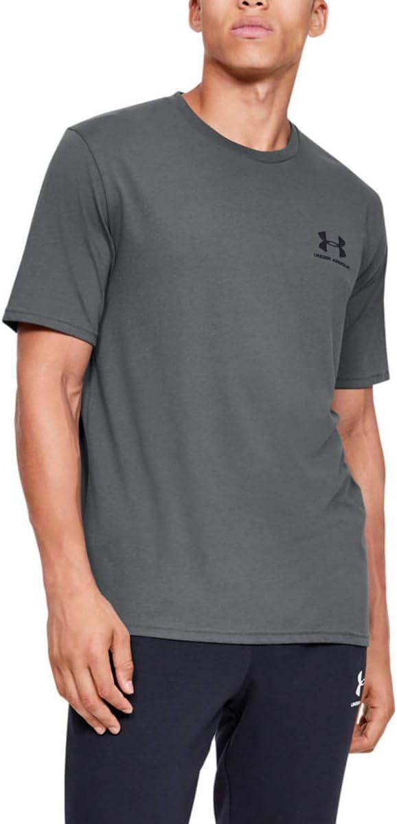 image:imageUnder Armour Mens Sportstyle Left Chest ShortSleeve TShirtPitch Gray 012Black