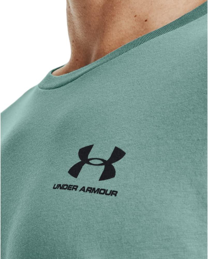 image:imageUnder Armour Mens Sportstyle Left Chest ShortSleeve TShirtRetro Teal 391Black
