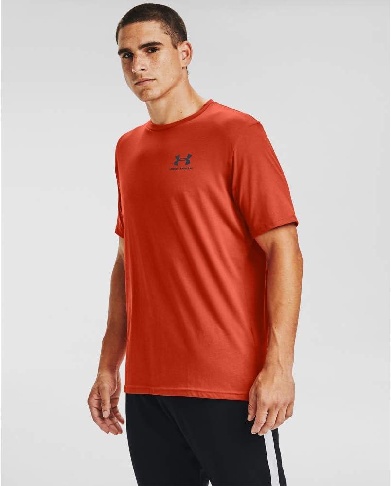 image:imageUnder Armour Mens Sportstyle Left Chest ShortSleeve TShirtRich Orange 830Mechanic Blue