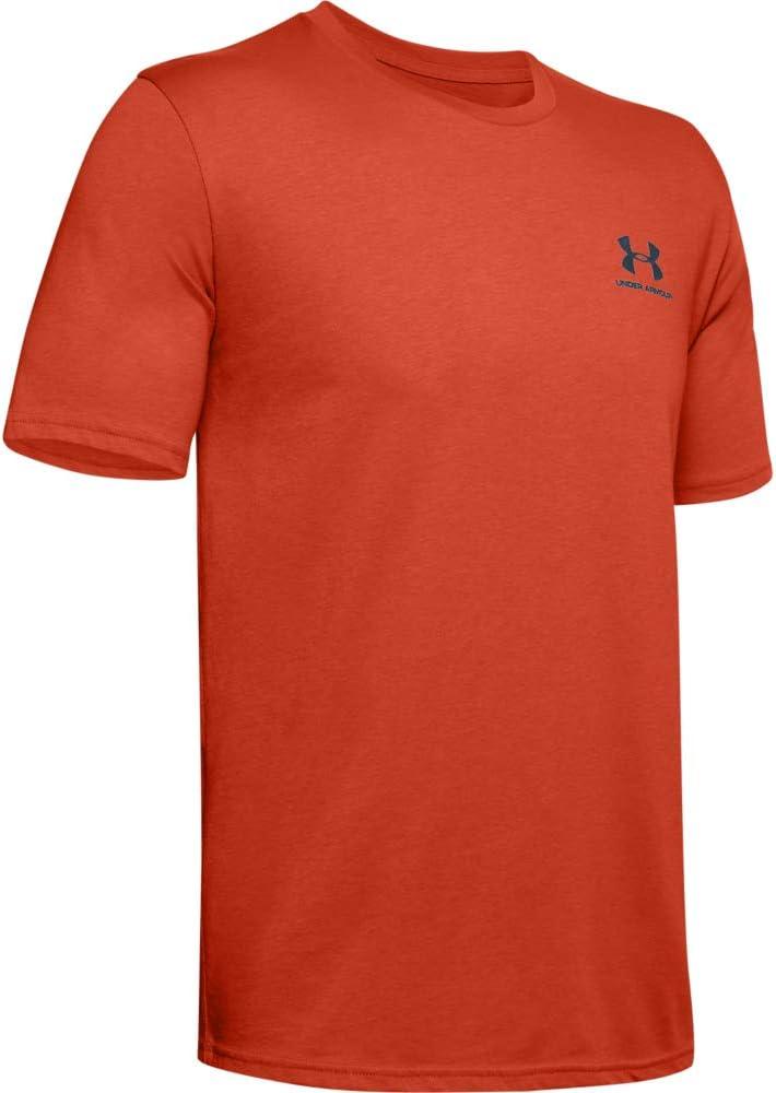 image:imageUnder Armour Mens Sportstyle Left Chest ShortSleeve TShirtRich Orange 830Mechanic Blue