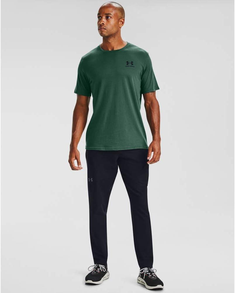 image:imageUnder Armour Mens Sportstyle Left Chest ShortSleeve TShirtSaxon Green 386Black