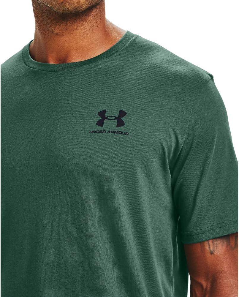 image:imageUnder Armour Mens Sportstyle Left Chest ShortSleeve TShirtSaxon Green 386Black