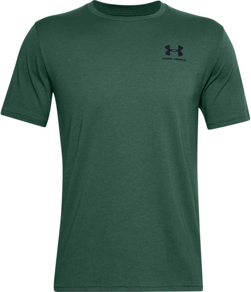 image:imageUnder Armour Mens Sportstyle Left Chest ShortSleeve TShirtSaxon Green 386Black