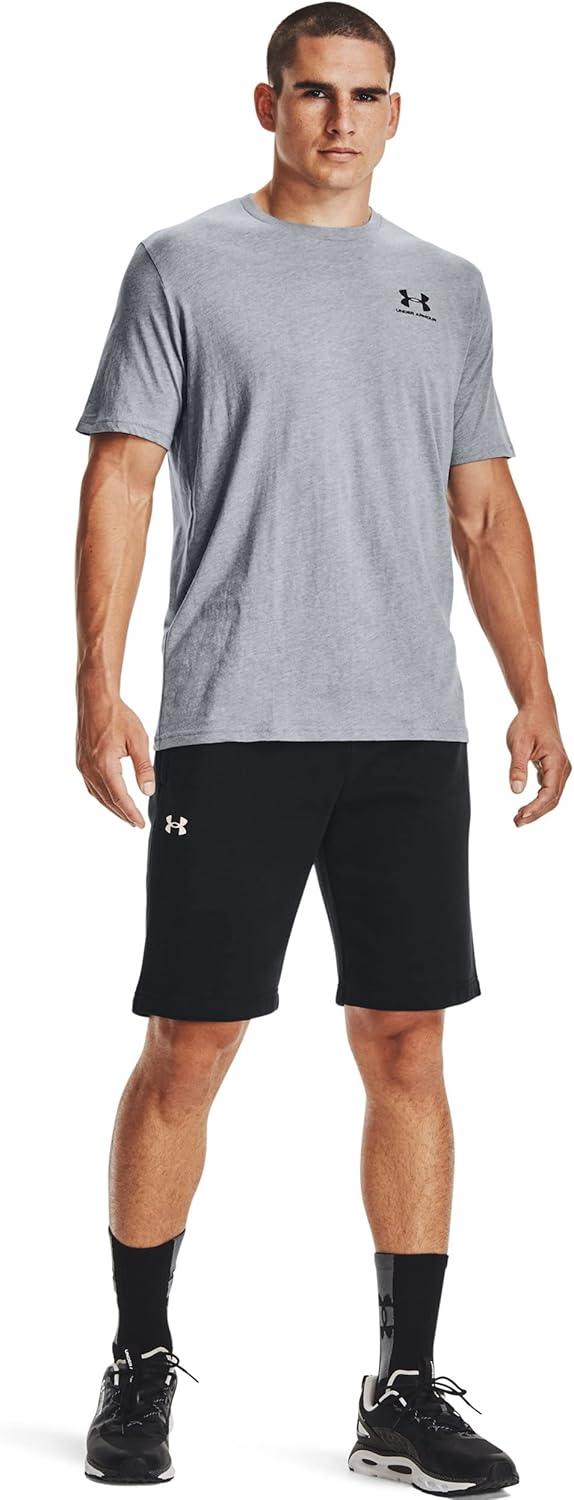 image:imageUnder Armour Mens Sportstyle Left Chest ShortSleeve TShirtSteel Light Heather 036Black