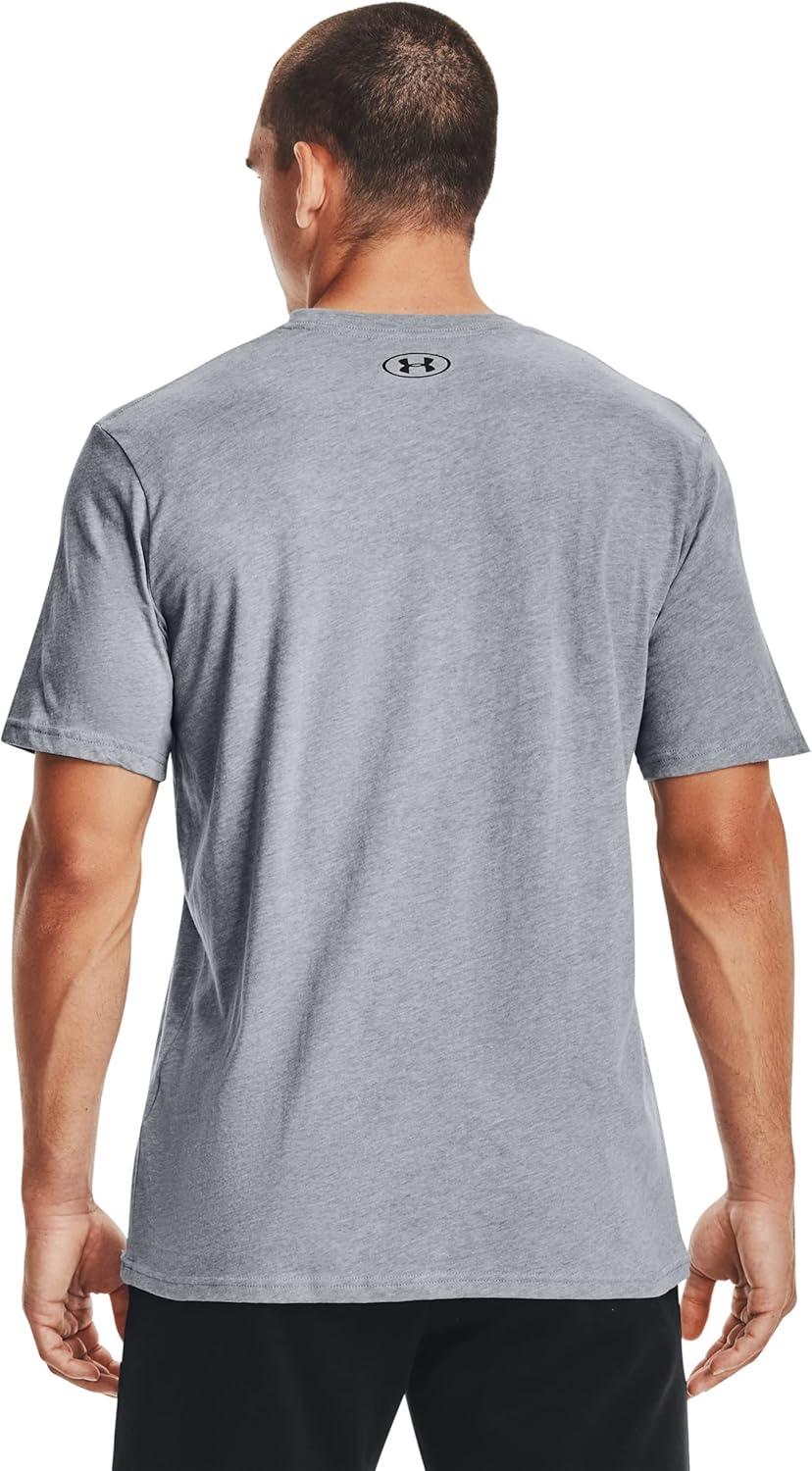 image:imageUnder Armour Mens Sportstyle Left Chest ShortSleeve TShirtSteel Light Heather 036Black