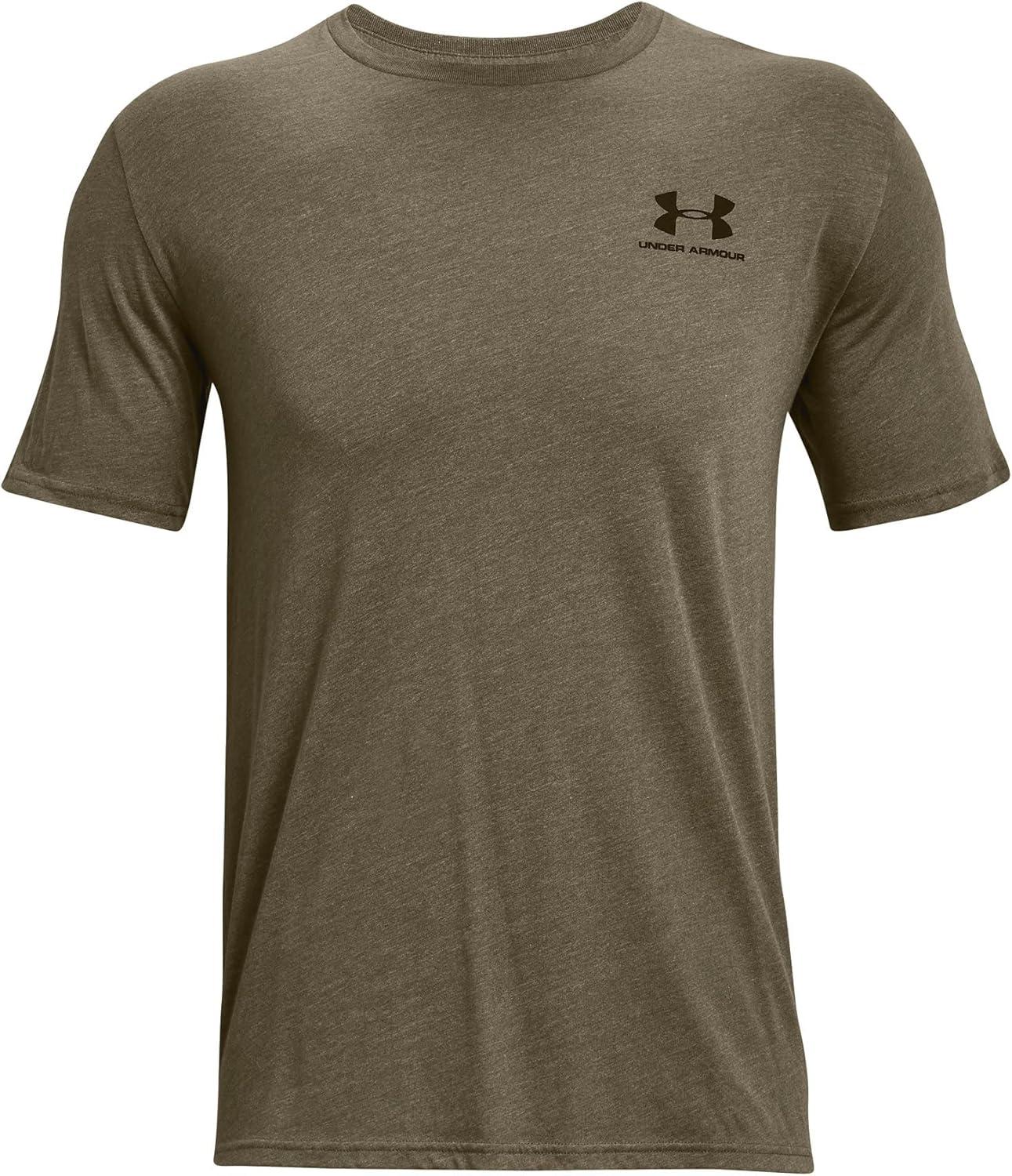 image:imageUnder Armour Mens Sportstyle Left Chest ShortSleeve TShirtTent Medium Heather 361Black