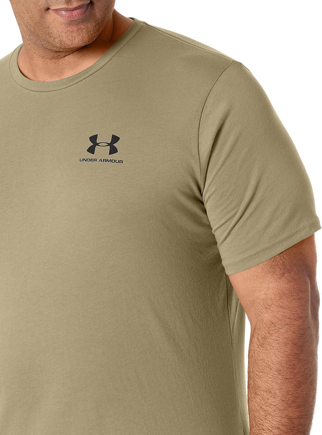 image:imageUnder Armour Mens Sportstyle Left Chest ShortSleeve TShirtTent Medium Heather 361Black