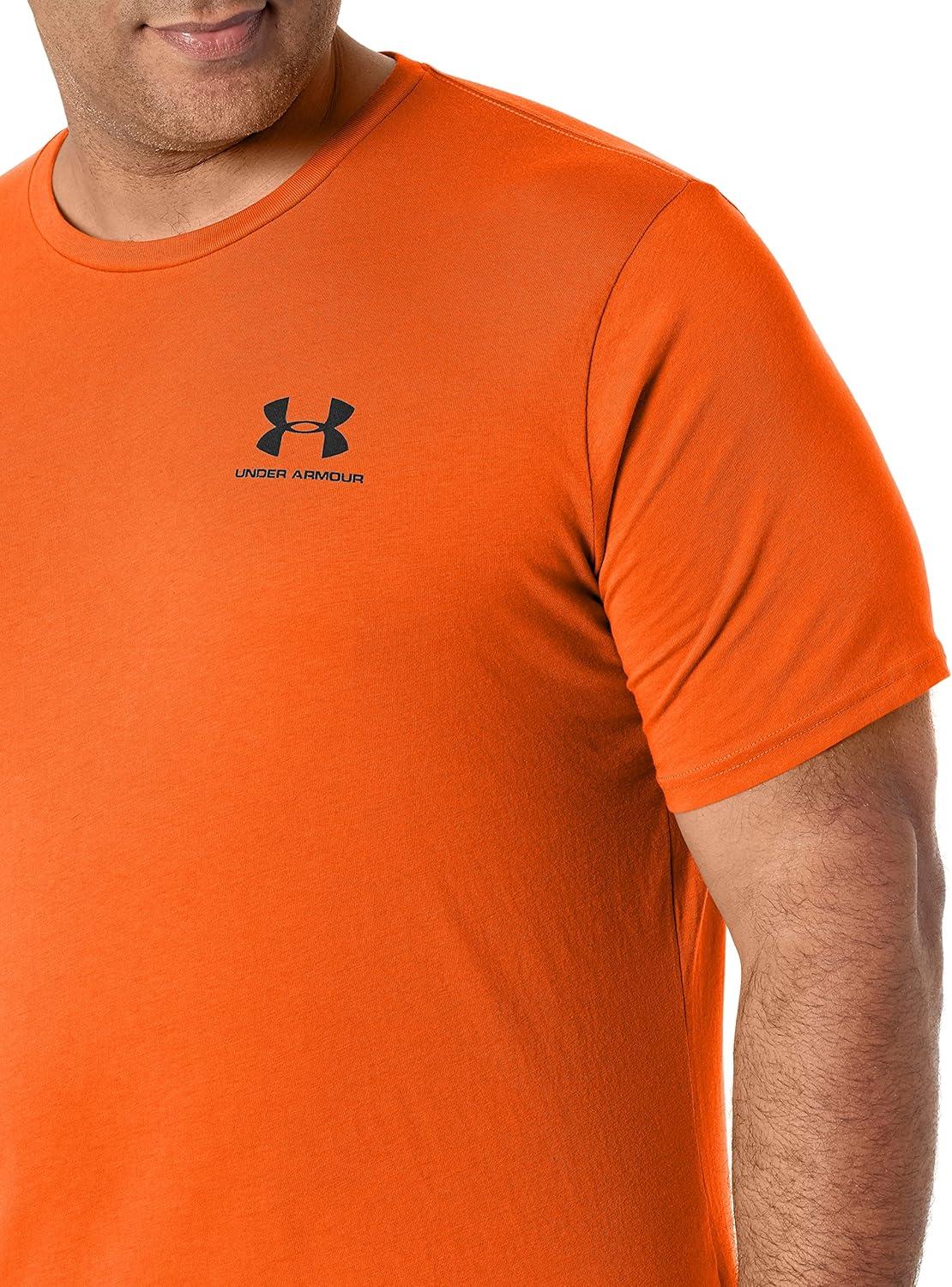 image:imageUnder Armour Mens Sportstyle Left Chest ShortSleeve TShirtUltra Orange 856Black