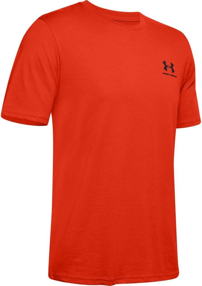 image:imageUnder Armour Mens Sportstyle Left Chest ShortSleeve TShirtUltra Orange 856Black