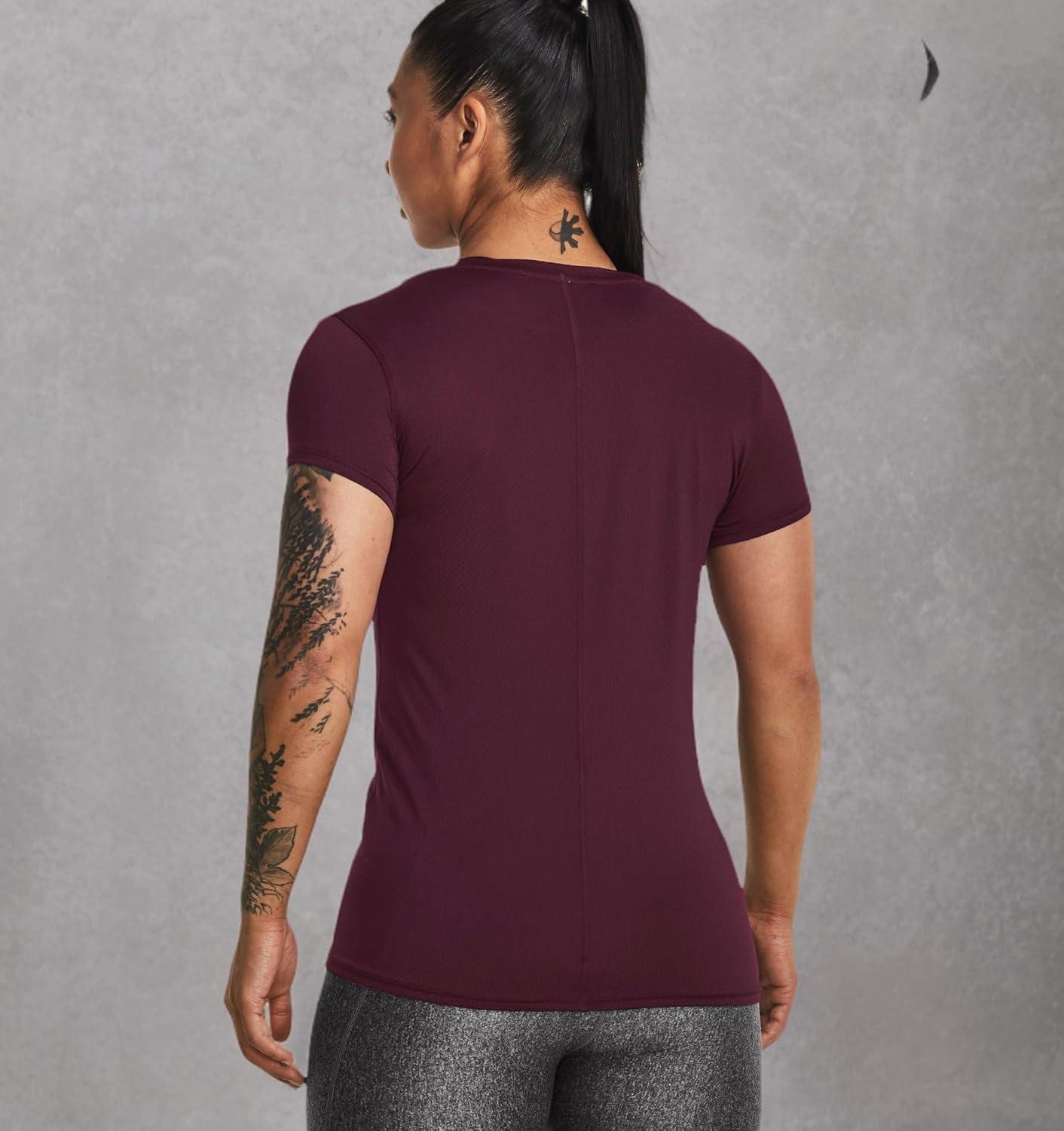 image:imageUnder Armour Womens Heatgear Armour Leggings600 Dark Maroon Iridescent