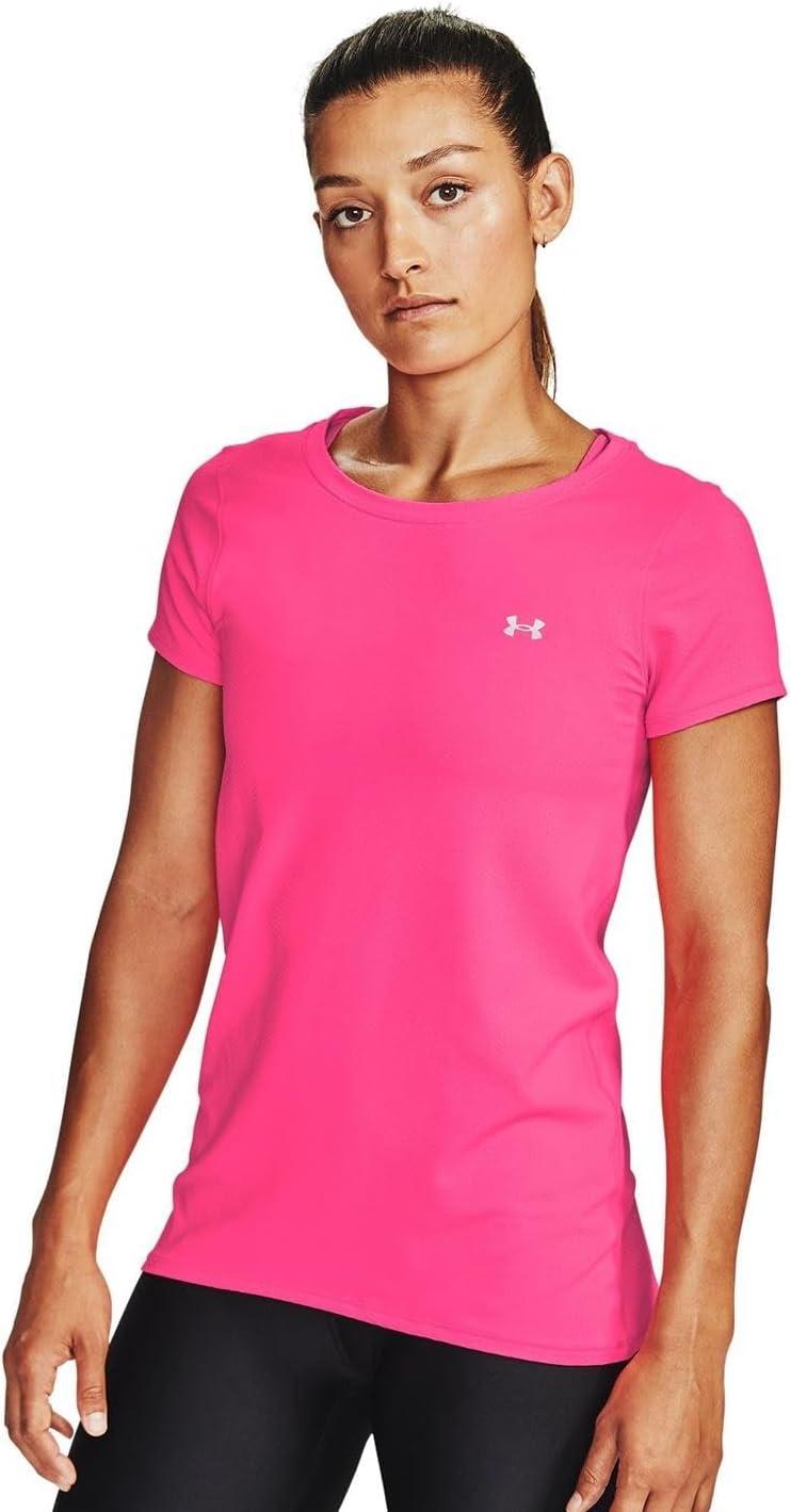 image:imageUnder Armour Womens Heatgear Armour LeggingsCerise 653Metallic Silver