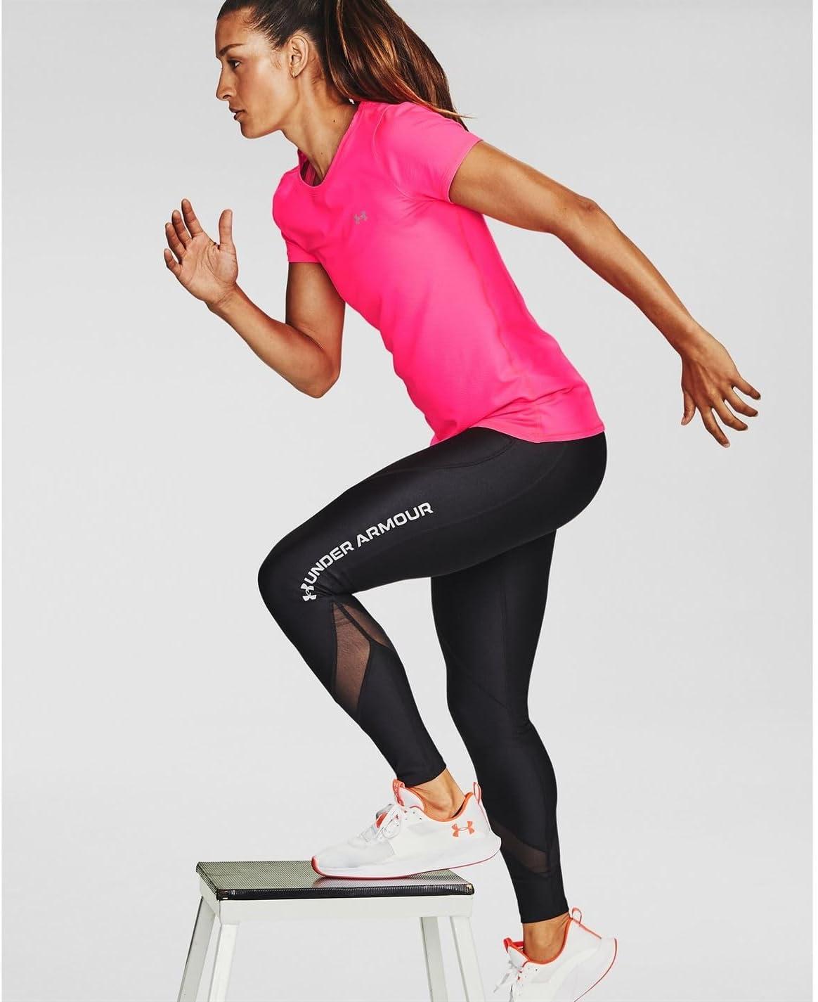 image:imageUnder Armour Womens Heatgear Armour LeggingsCerise 653Metallic Silver