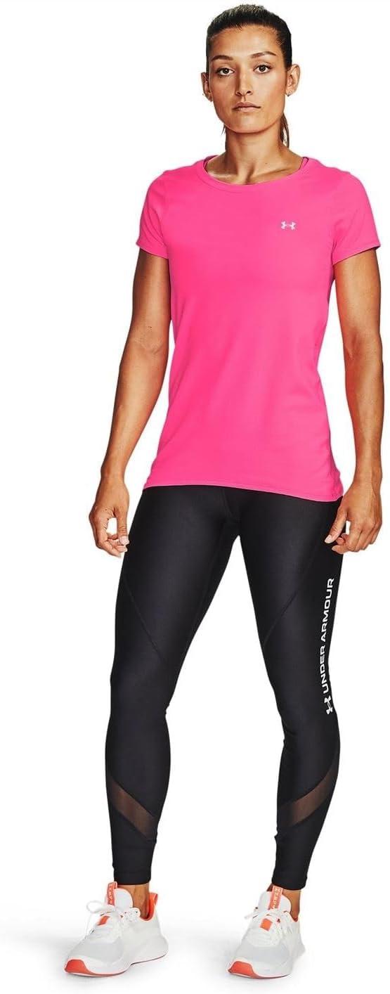 image:imageUnder Armour Womens Heatgear Armour LeggingsCerise 653Metallic Silver
