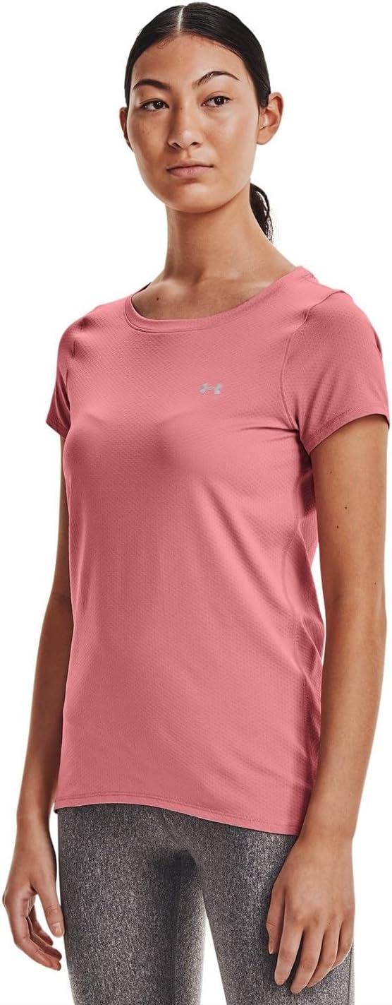 image:imageUnder Armour Womens Heatgear Armour LeggingsPink Clay 663Metallic Silver