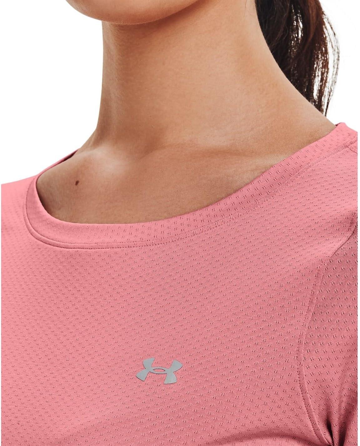image:imageUnder Armour Womens Heatgear Armour LeggingsPink Clay 663Metallic Silver