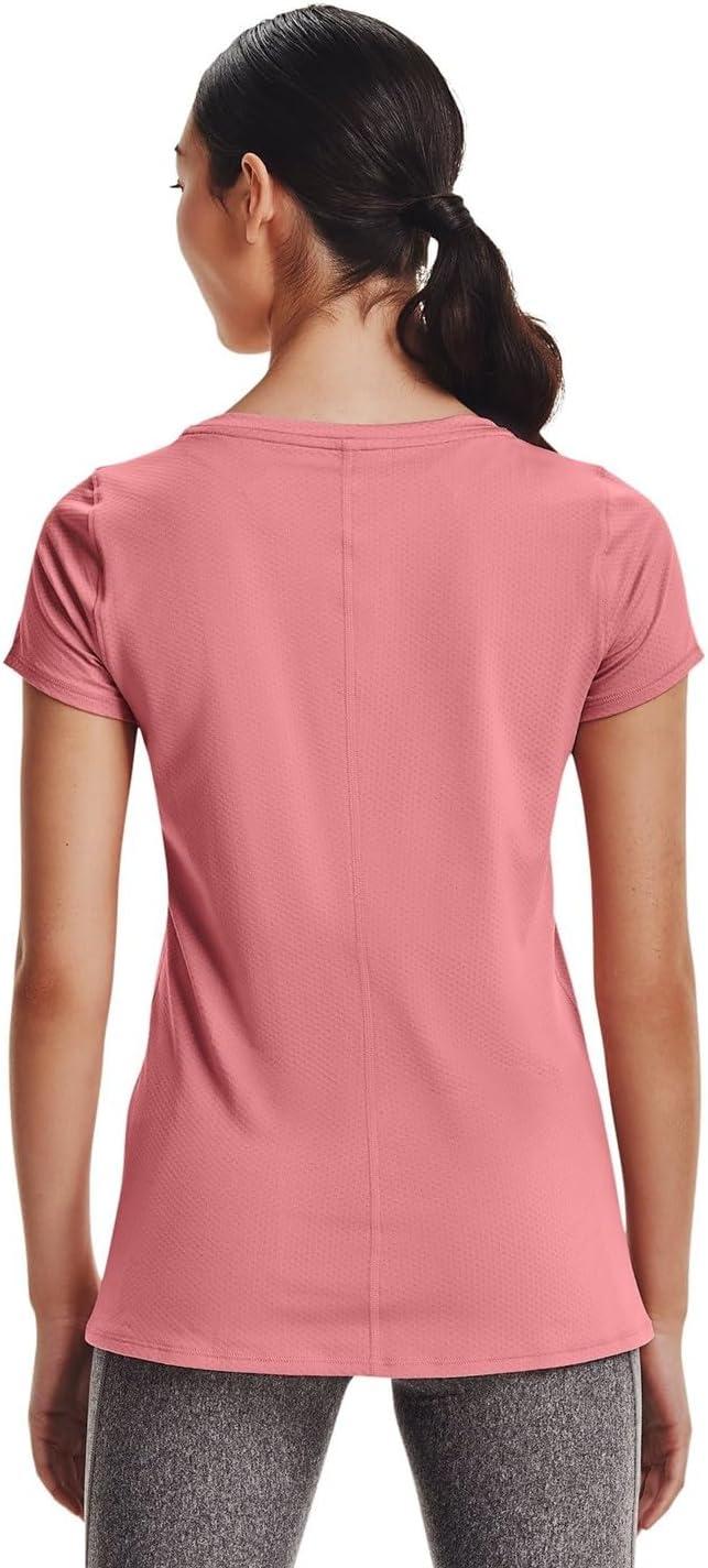 image:imageUnder Armour Womens Heatgear Armour LeggingsPink Clay 663Metallic Silver
