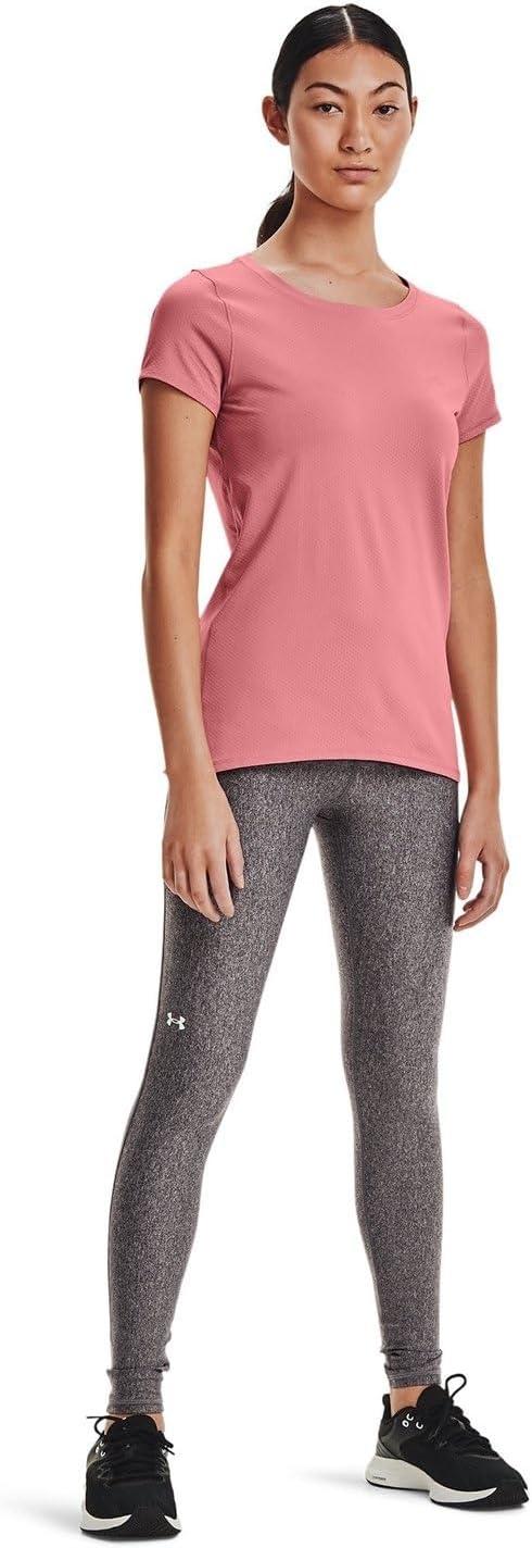 image:imageUnder Armour Womens Heatgear Armour LeggingsPink Clay 663Metallic Silver