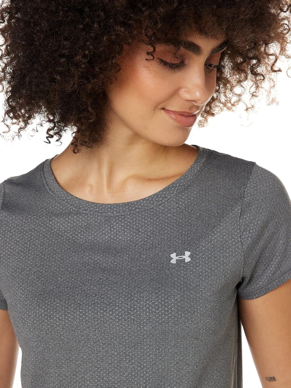 image:imageUnder Armour Womens Heatgear Armour LeggingsPitch Gray Light Heather 012Metallic Silver