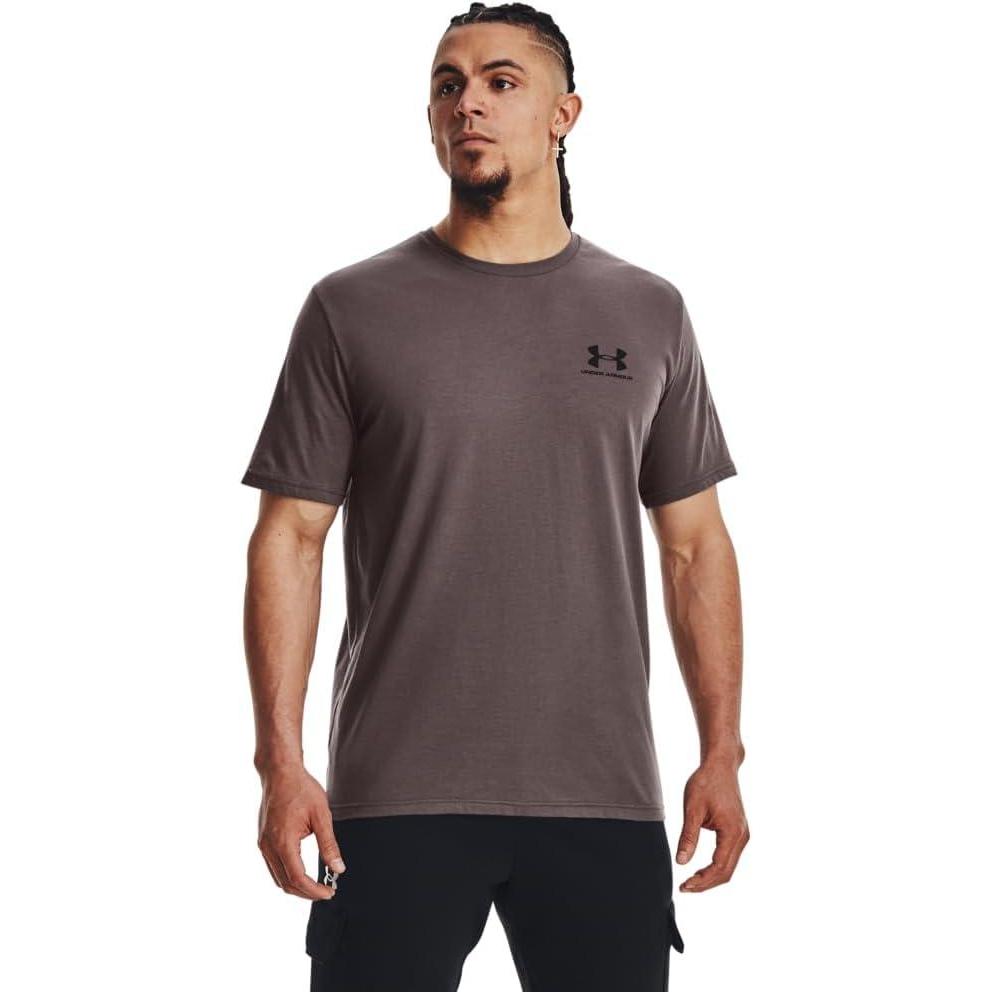 image:imageUnder Armour Mens Sportstyle Left Chest ShortSleeve TShirt057 Ash Taupe   Black