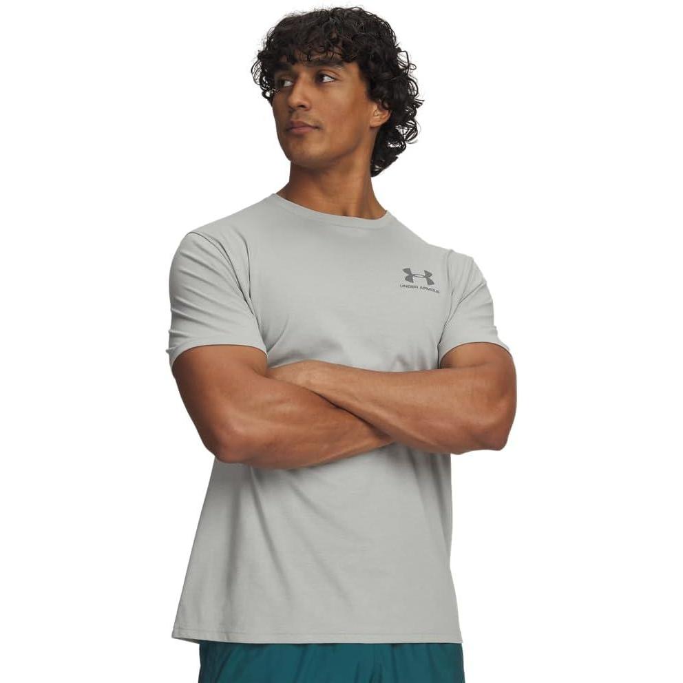 image:imageUnder Armour Mens Sportstyle Left Chest ShortSleeve TShirt069 Titanium Clay Green