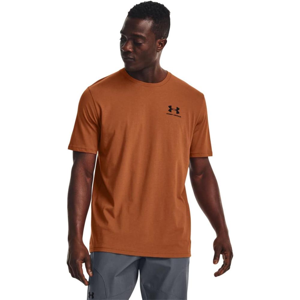 image:imageUnder Armour Mens Sportstyle Left Chest ShortSleeve TShirt291 Copper Penny Black