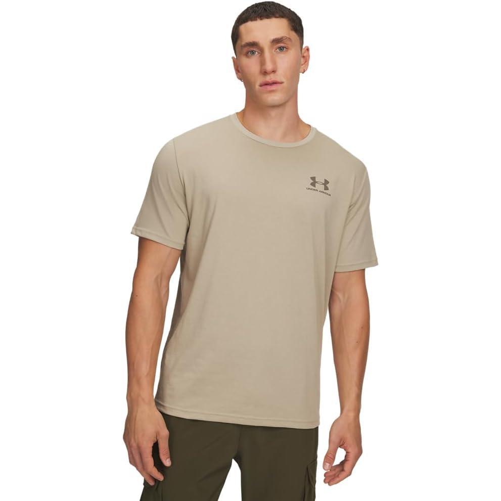 image:imageUnder Armour Mens Sportstyle Left Chest ShortSleeve TShirt302 City Khaki Taupe Dusk