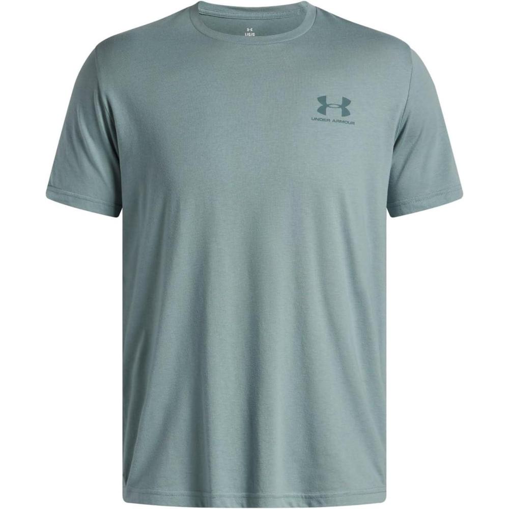 image:imageUnder Armour Mens Sportstyle Left Chest ShortSleeve TShirt323 Serpentine Jasper Blue