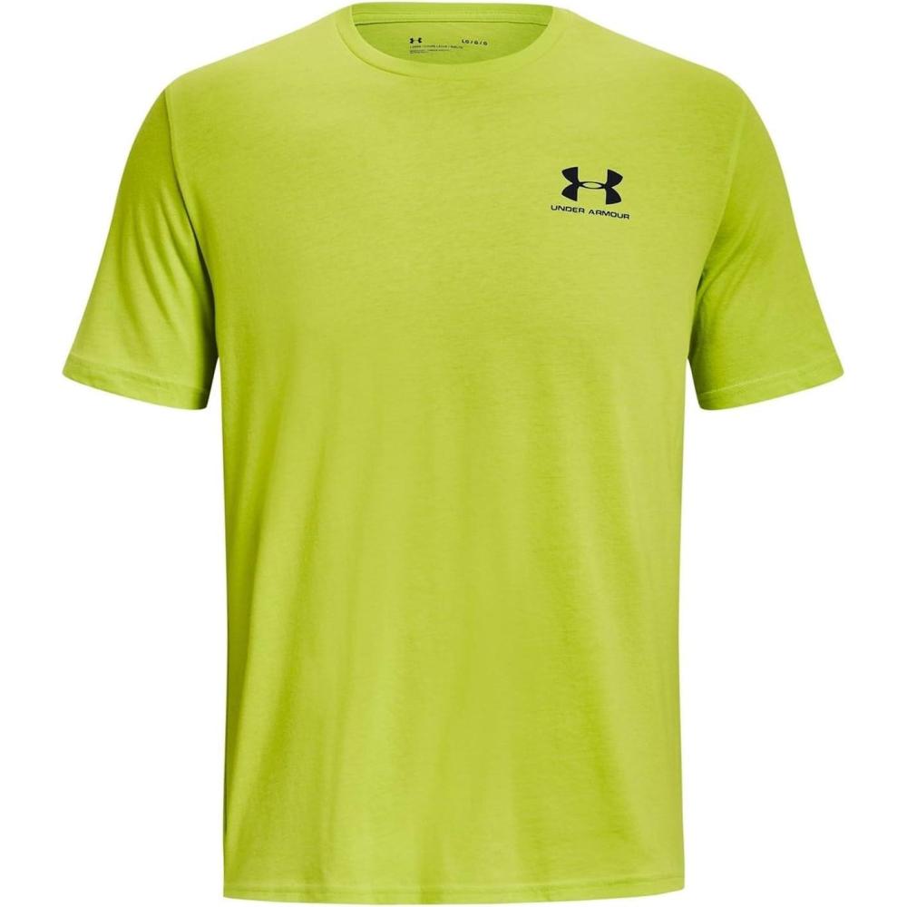 image:imageUnder Armour Mens Sportstyle Left Chest ShortSleeve TShirt324 Velocity  Black  Black