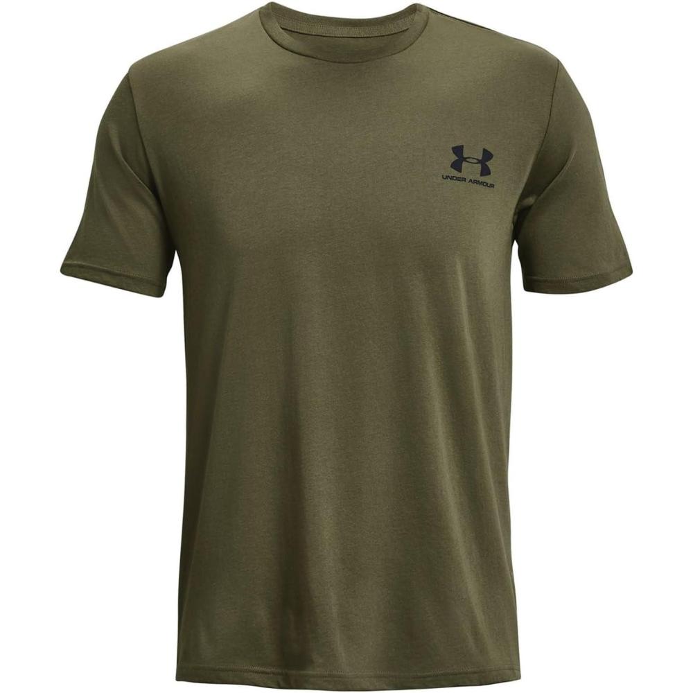 image:imageUnder Armour Mens Sportstyle Left Chest ShortSleeve TShirt390 Marine Od Green Black Black