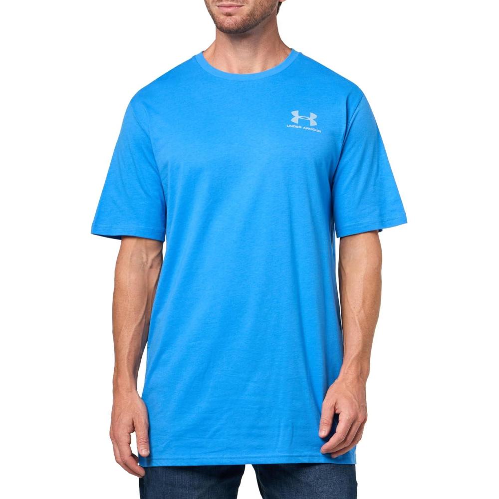 image:imageUnder Armour Mens Sportstyle Left Chest ShortSleeve TShirt411 Blue Atlantis Blue Calm