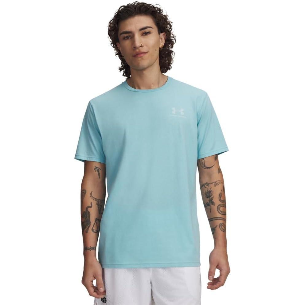 image:imageUnder Armour Mens Sportstyle Left Chest ShortSleeve TShirt425 Blue Haze   White