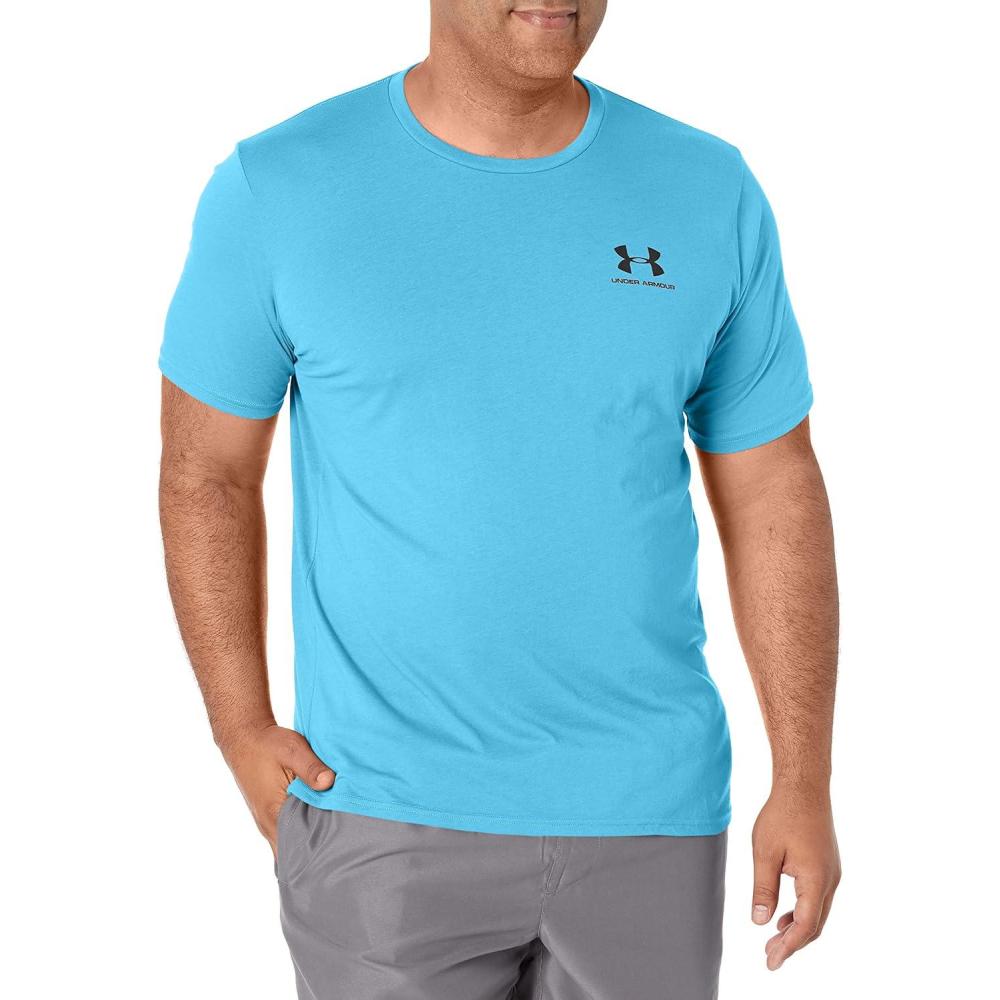 image:imageUnder Armour Mens Sportstyle Left Chest ShortSleeve TShirt431 Blue Topaz Black