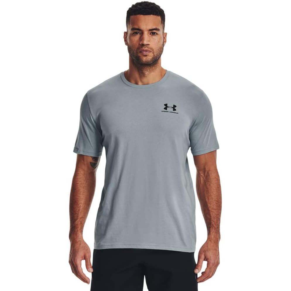 image:imageUnder Armour Mens Sportstyle Left Chest ShortSleeve TShirt465 Harbor Blue Black Black