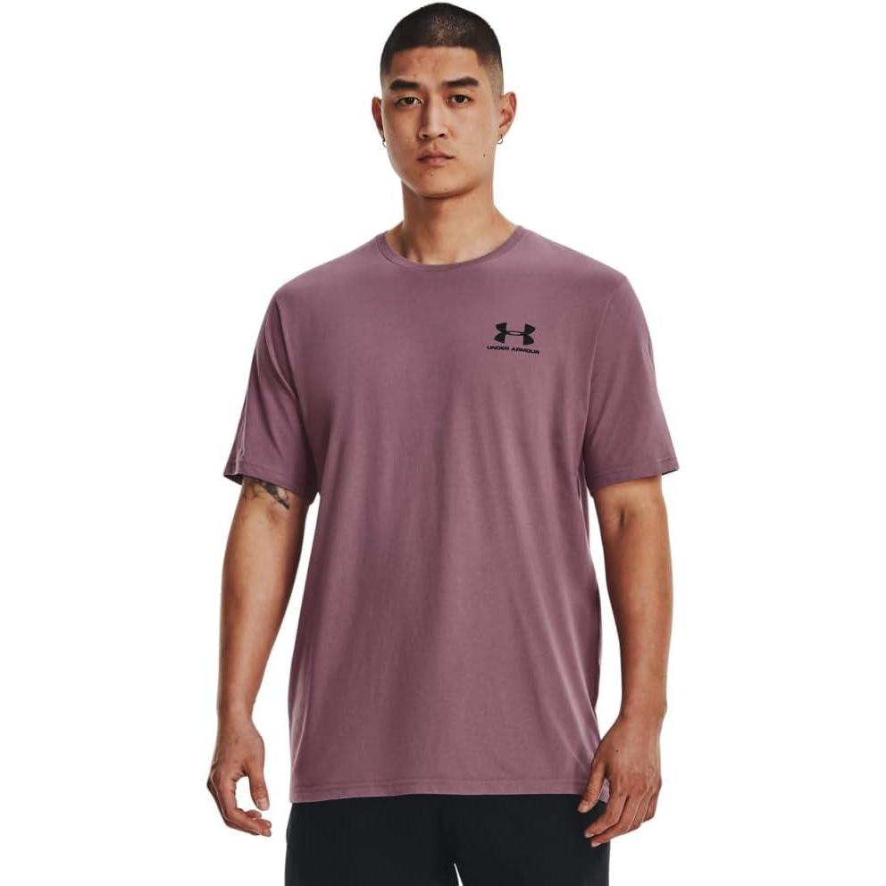 image:imageUnder Armour Mens Sportstyle Left Chest ShortSleeve TShirt500 Misty Purple Black