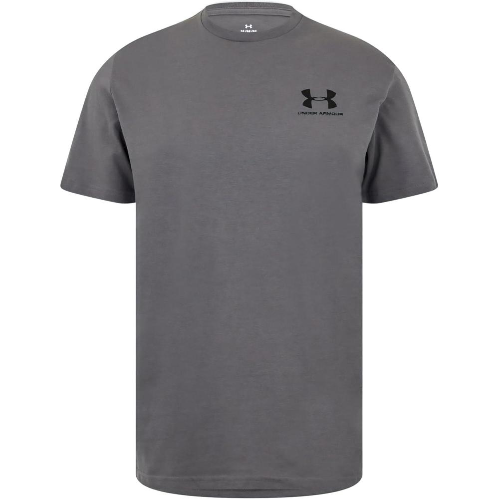 image:imageUnder Armour Mens Sportstyle Left Chest ShortSleeve TShirt538 Transparent Distant Gray