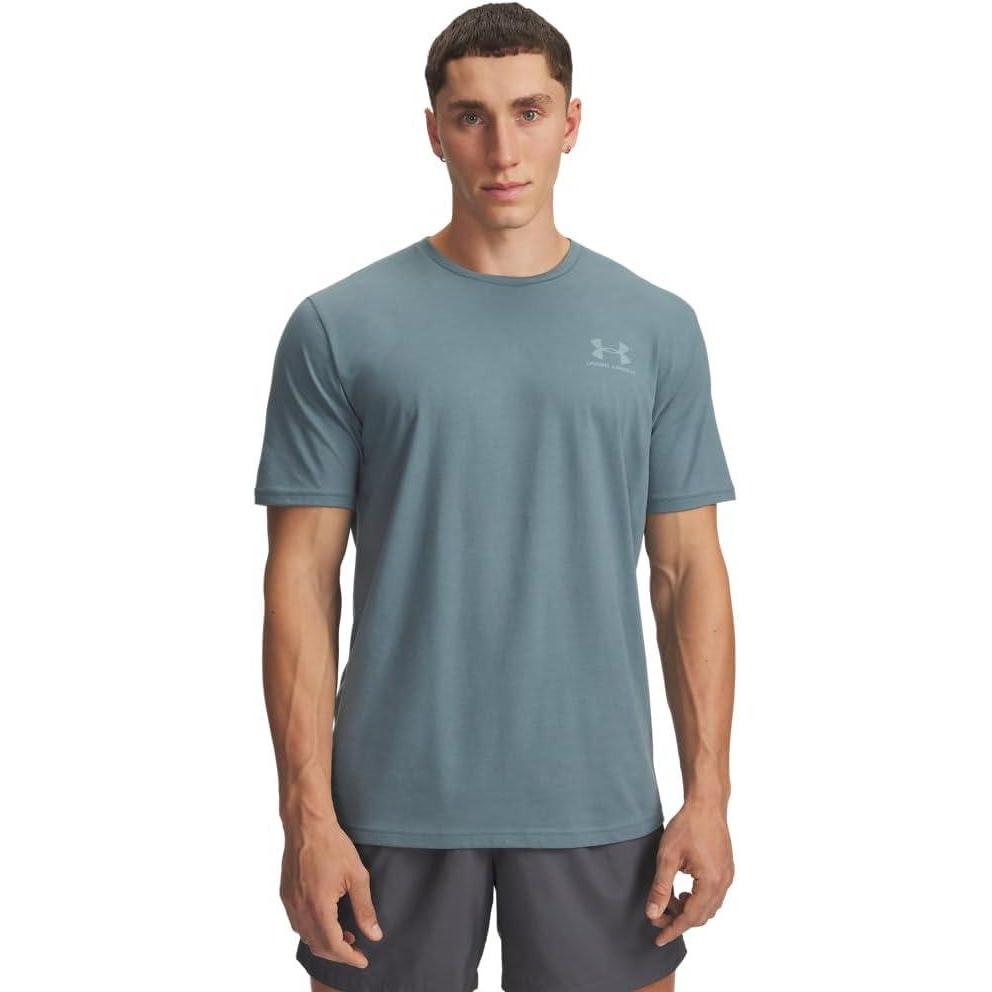 image:imageUnder Armour Mens Sportstyle Left Chest ShortSleeve TShirt587 Jasper Blue Serpentine
