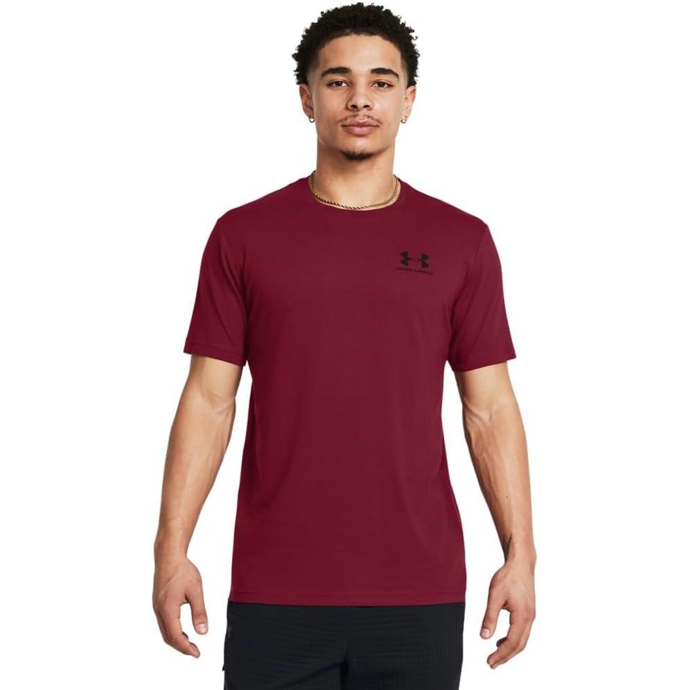 image:imageUnder Armour Mens Sportstyle Left Chest ShortSleeve TShirt625 Cardinal Black