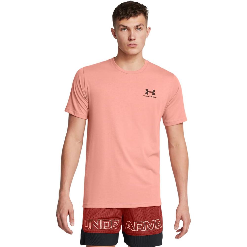image:imageUnder Armour Mens Sportstyle Left Chest ShortSleeve TShirt696 Canyon Pink