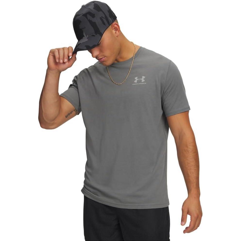 image:imageUnder Armour Mens Sportstyle Left Chest ShortSleeve TShirt709 Clay Green Titanium