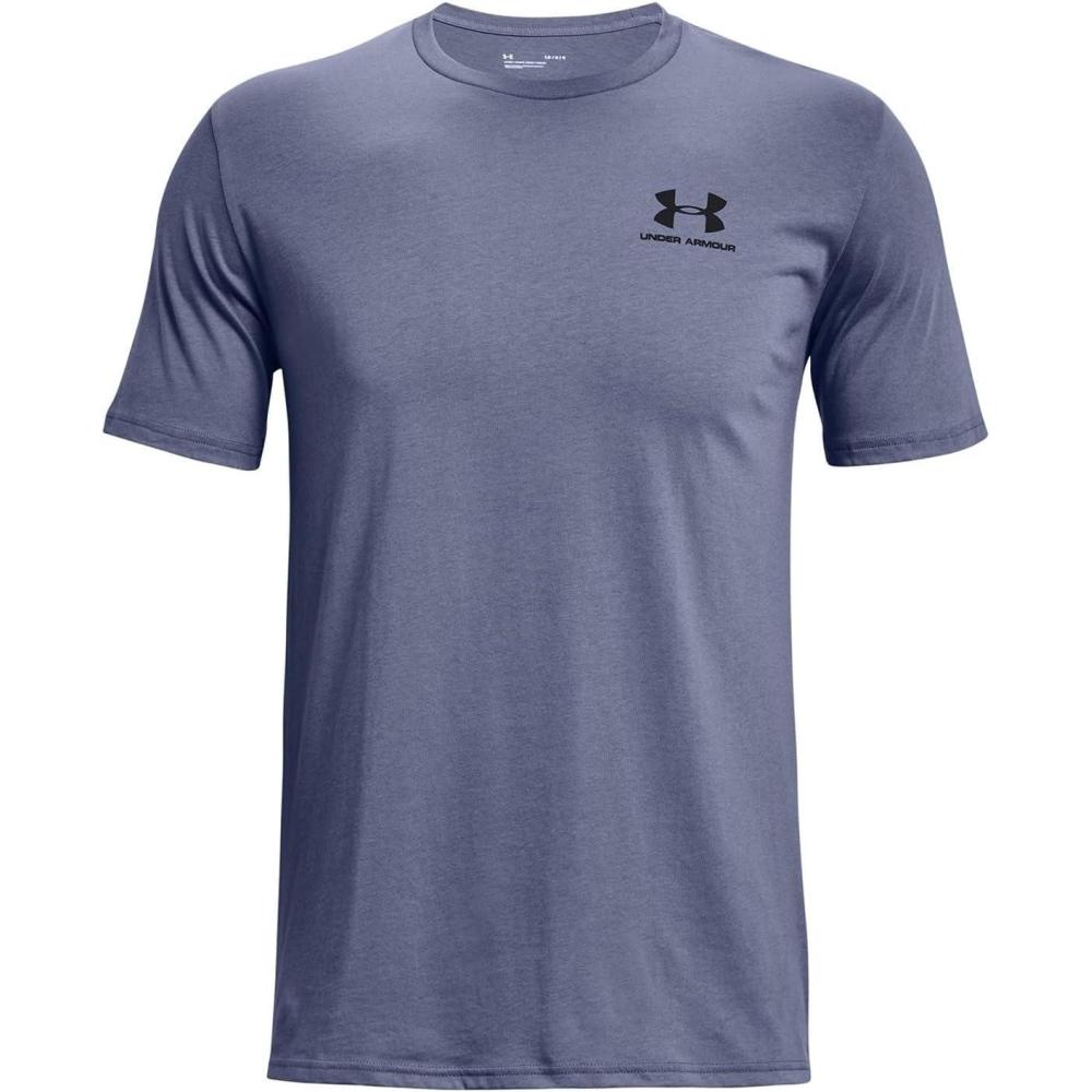 image:imageUnder Armour Mens Sportstyle Left Chest ShortSleeve TShirt767 Aurora Purple Black