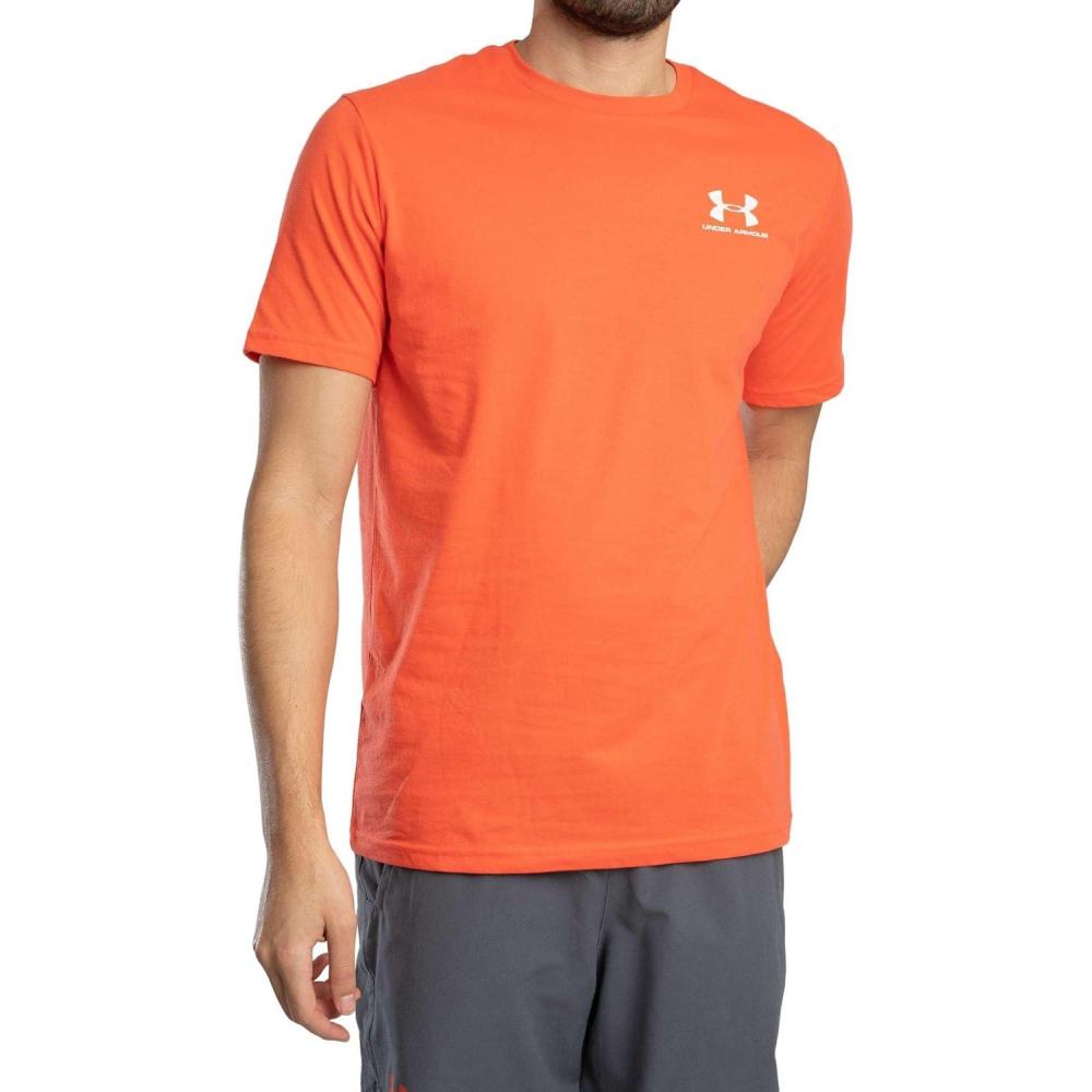 image:imageUnder Armour Mens Sportstyle Left Chest ShortSleeve TShirt847 Fire White