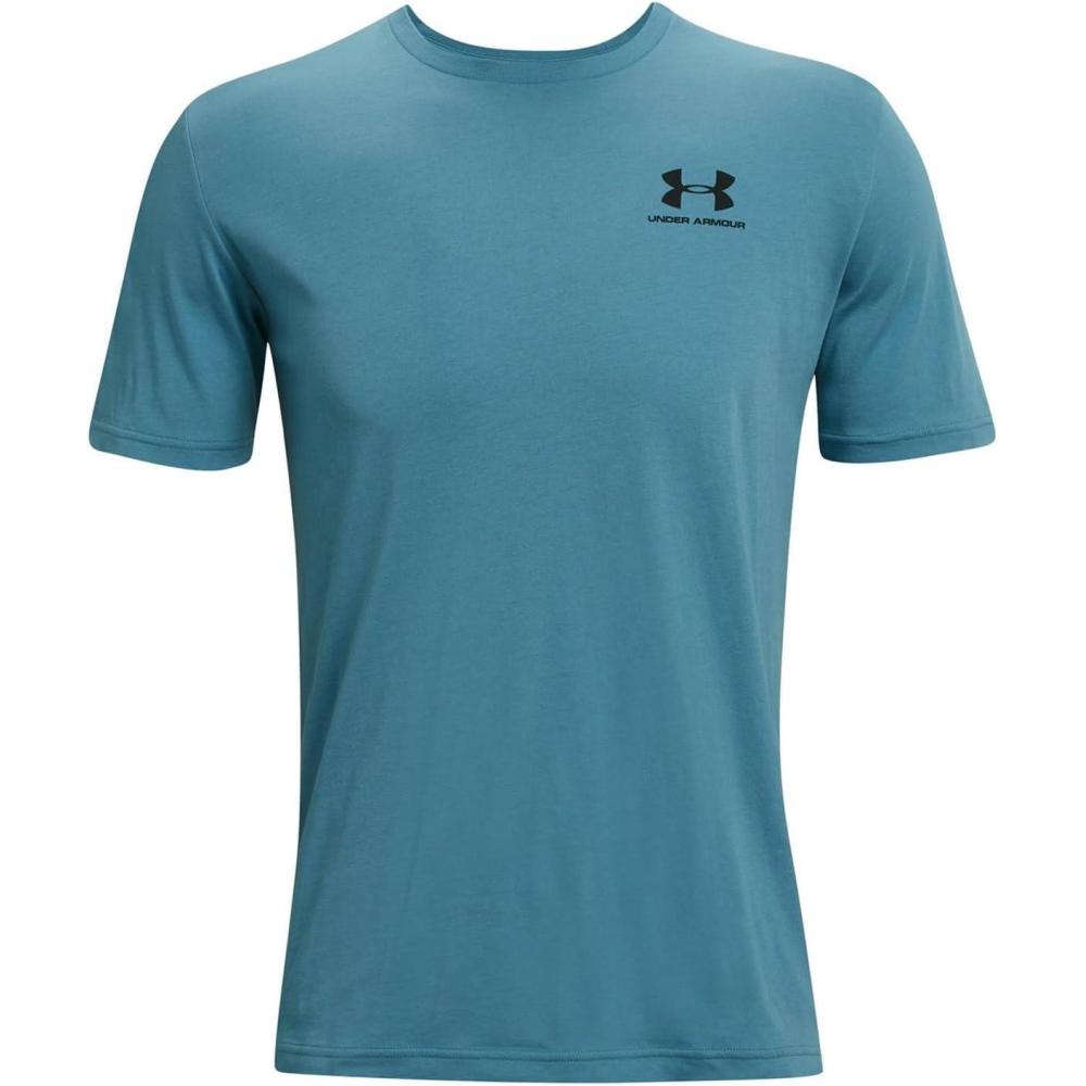 image:imageUnder Armour Mens Sportstyle Left Chest ShortSleeve TShirtBlue Flannel 597Black