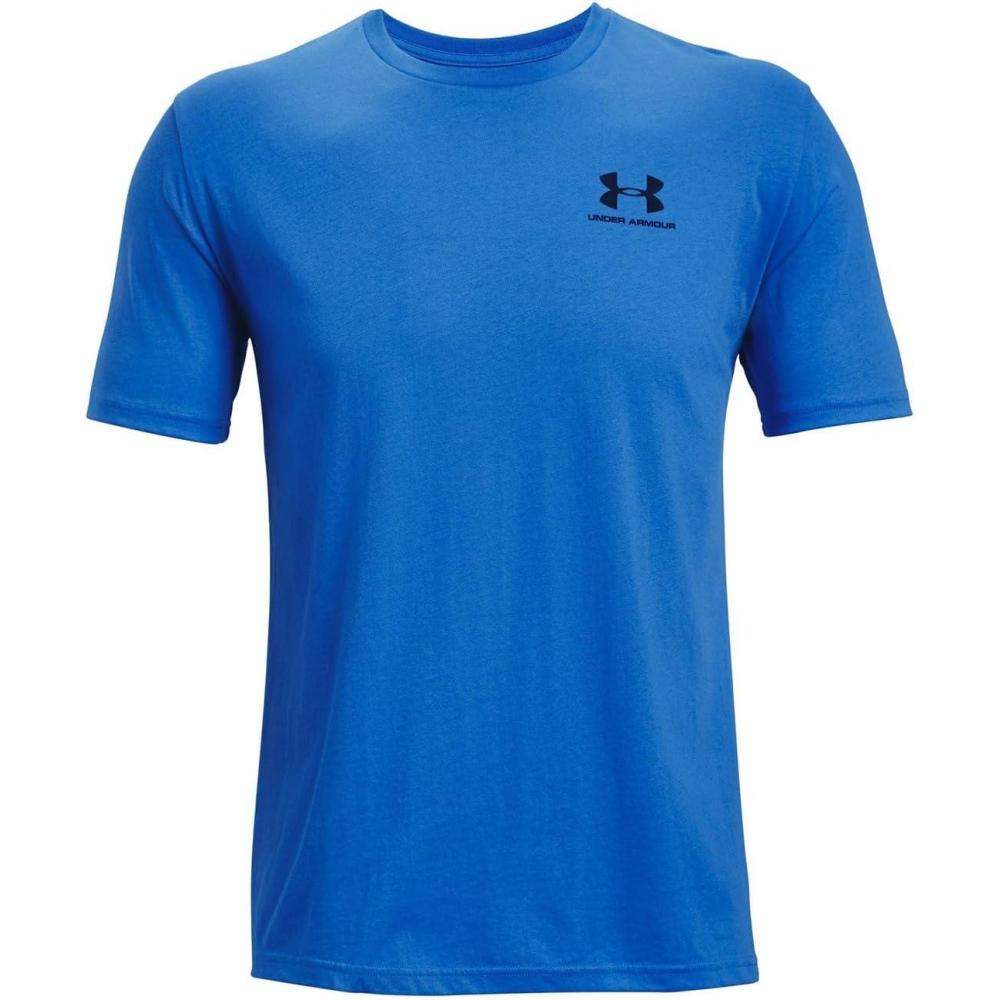 image:imageUnder Armour Mens Sportstyle Left Chest ShortSleeve TShirtBrilliant Blue 787Black