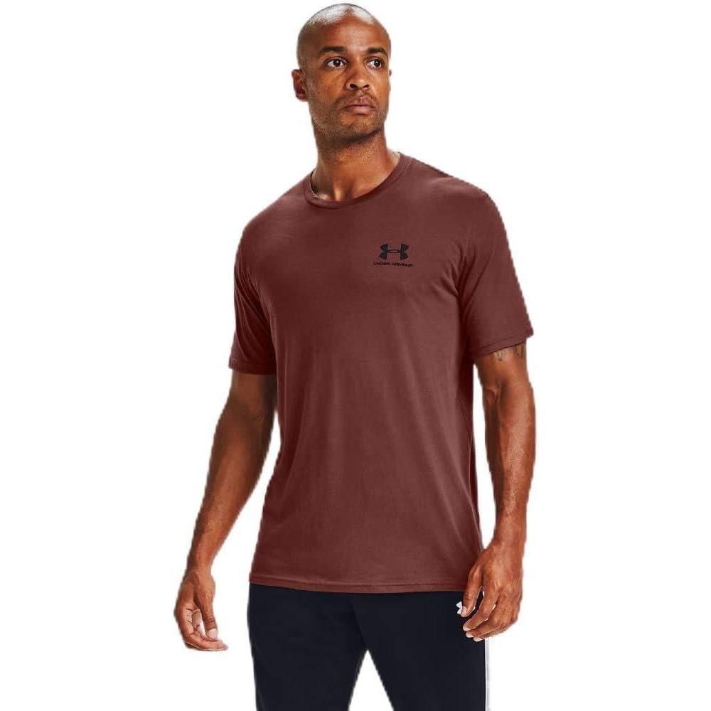 image:imageUnder Armour Mens Sportstyle Left Chest ShortSleeve TShirtCinna Red 688Black