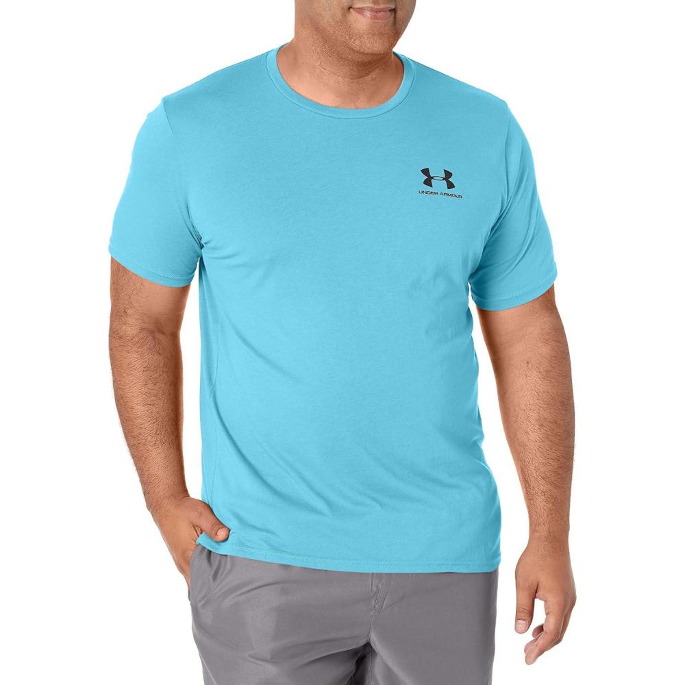 image:imageUnder Armour Mens Sportstyle Left Chest ShortSleeve TShirtFresco Blue 481Black