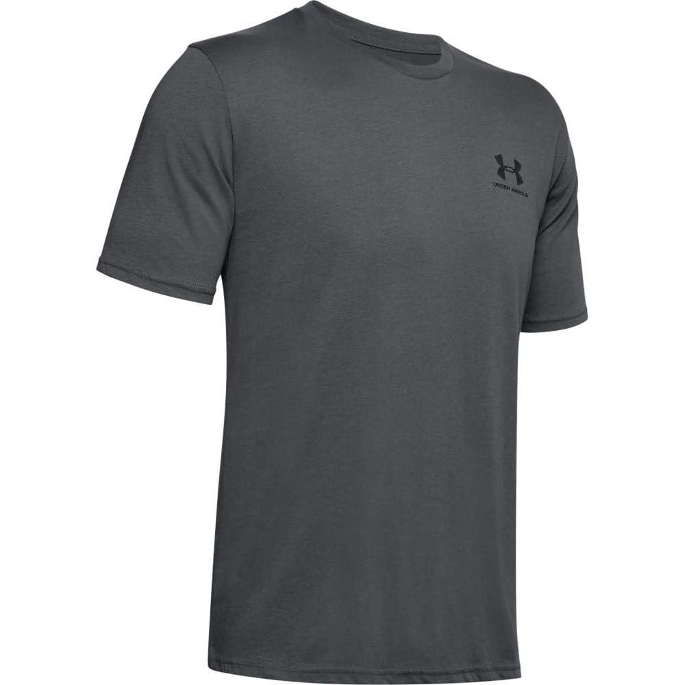 image:imageUnder Armour Mens Sportstyle Left Chest ShortSleeve TShirtPitch Gray 012Black