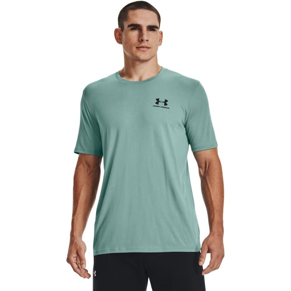 image:imageUnder Armour Mens Sportstyle Left Chest ShortSleeve TShirtRetro Teal 391Black
