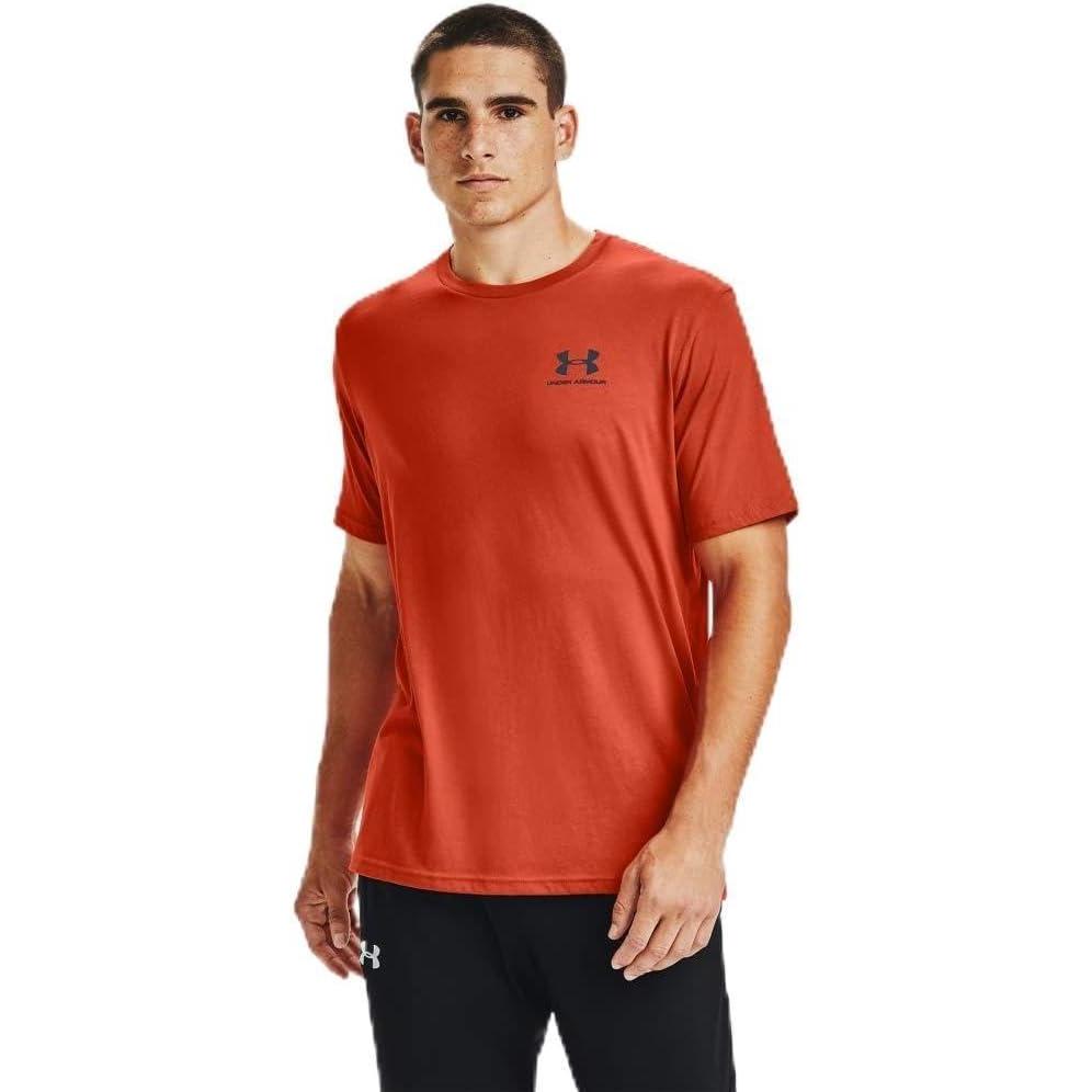 image:imageUnder Armour Mens Sportstyle Left Chest ShortSleeve TShirtRich Orange 830Mechanic Blue