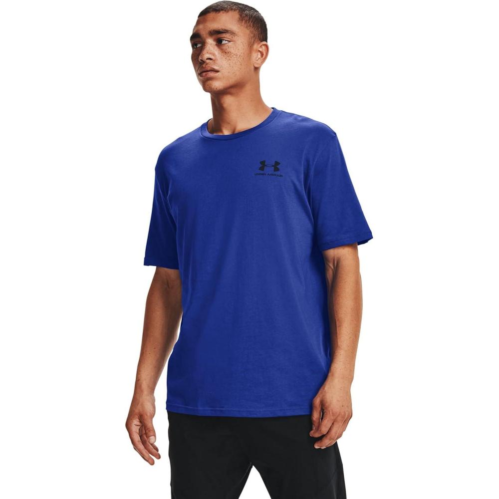 image:imageUnder Armour Mens Sportstyle Left Chest ShortSleeve TShirtRoyal Blue 402Black